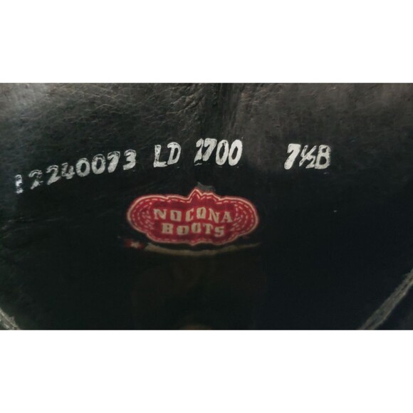 Nocona Women's Black Deertan Leather Western Cowboy Boots Pointed Toe Size 7.5B - Picture 10 of 11
